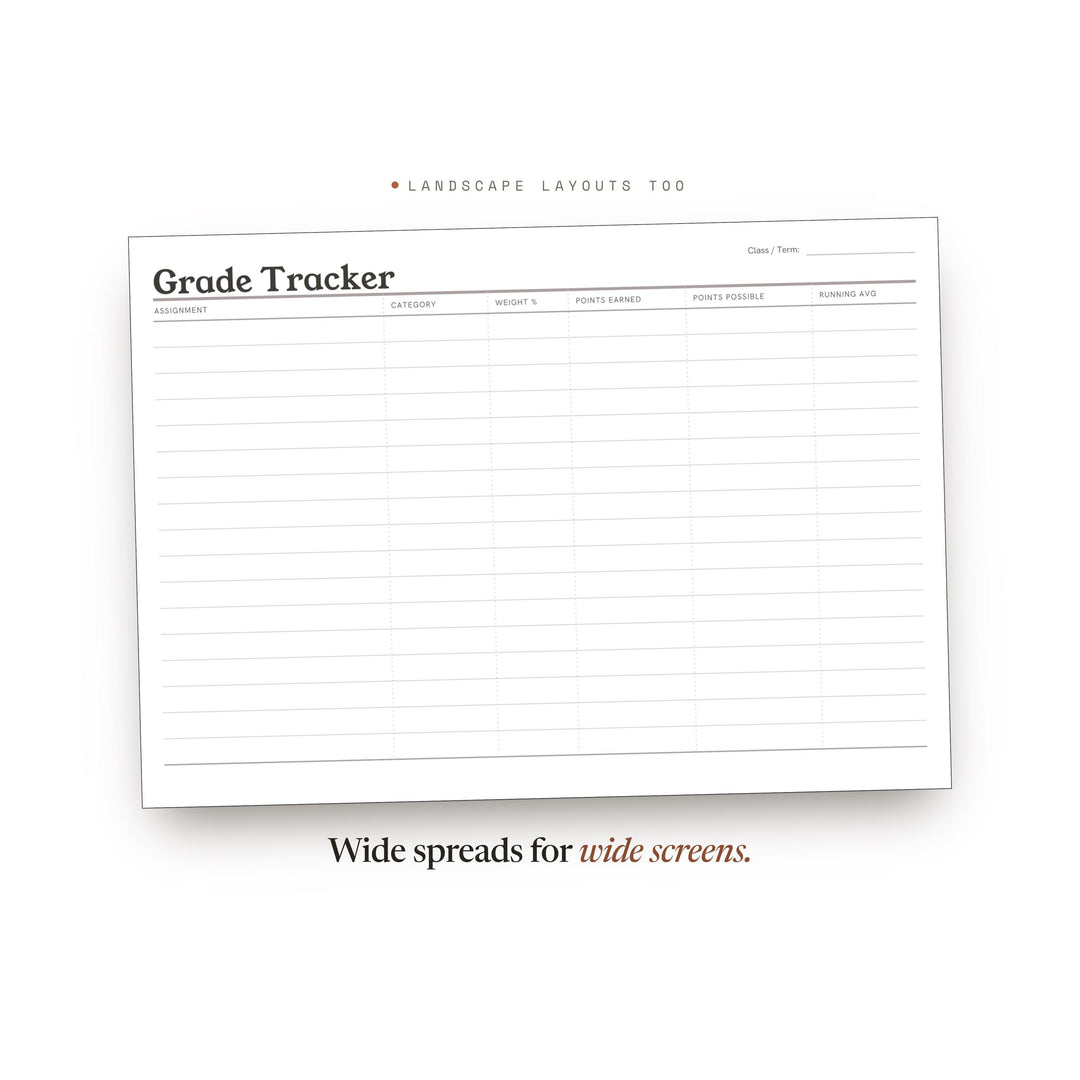 Grade Tracker printable planner insert — preview image 15 of 20