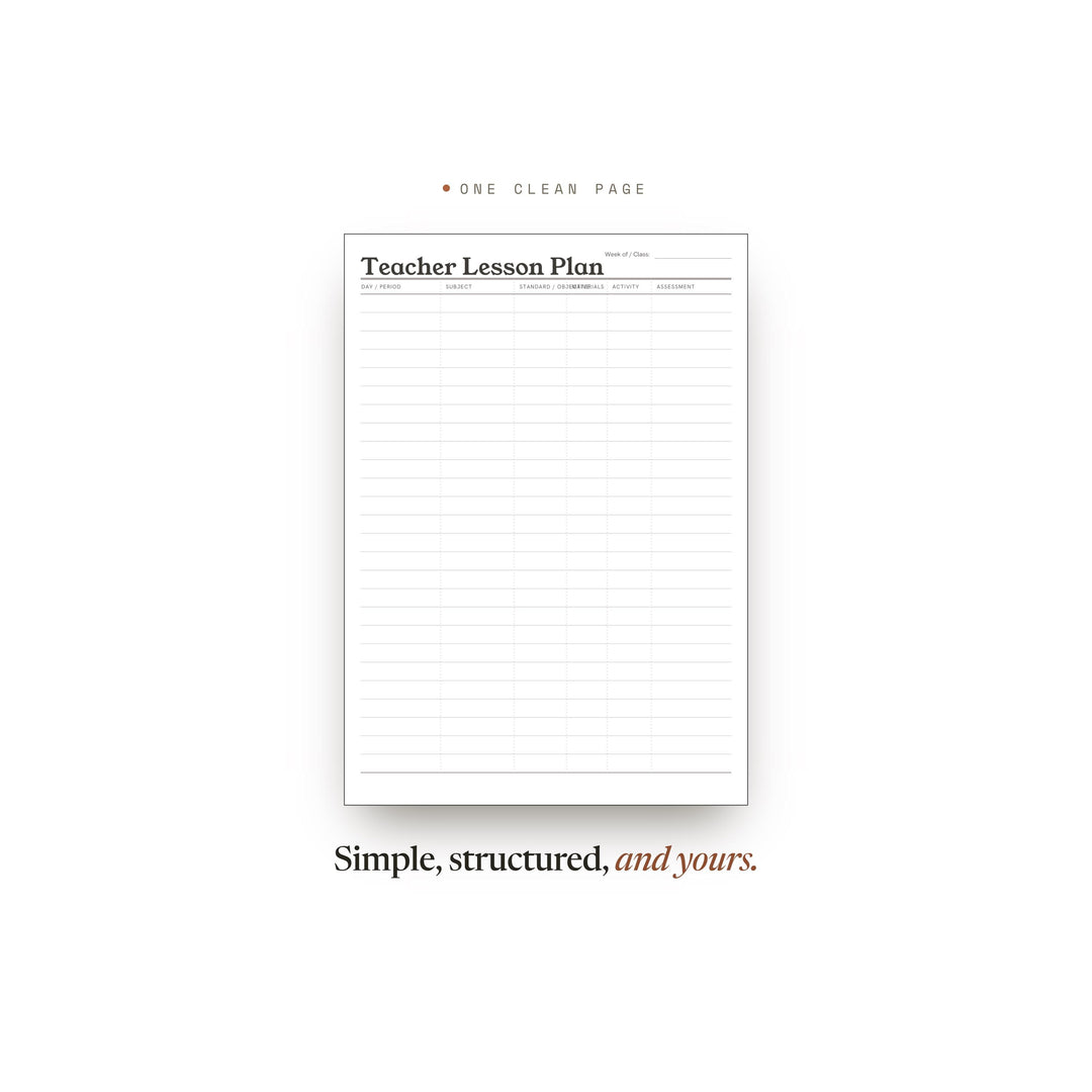 Teacher Lesson Plan printable planner insert — preview image 2 of 20