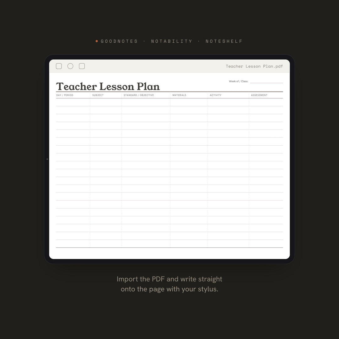 Teacher Lesson Plan printable planner insert — preview image 5 of 20