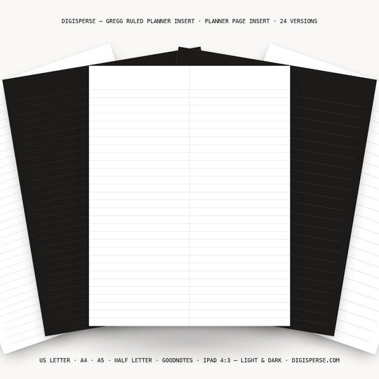 Gregg Ruled printable planner insert — main preview
