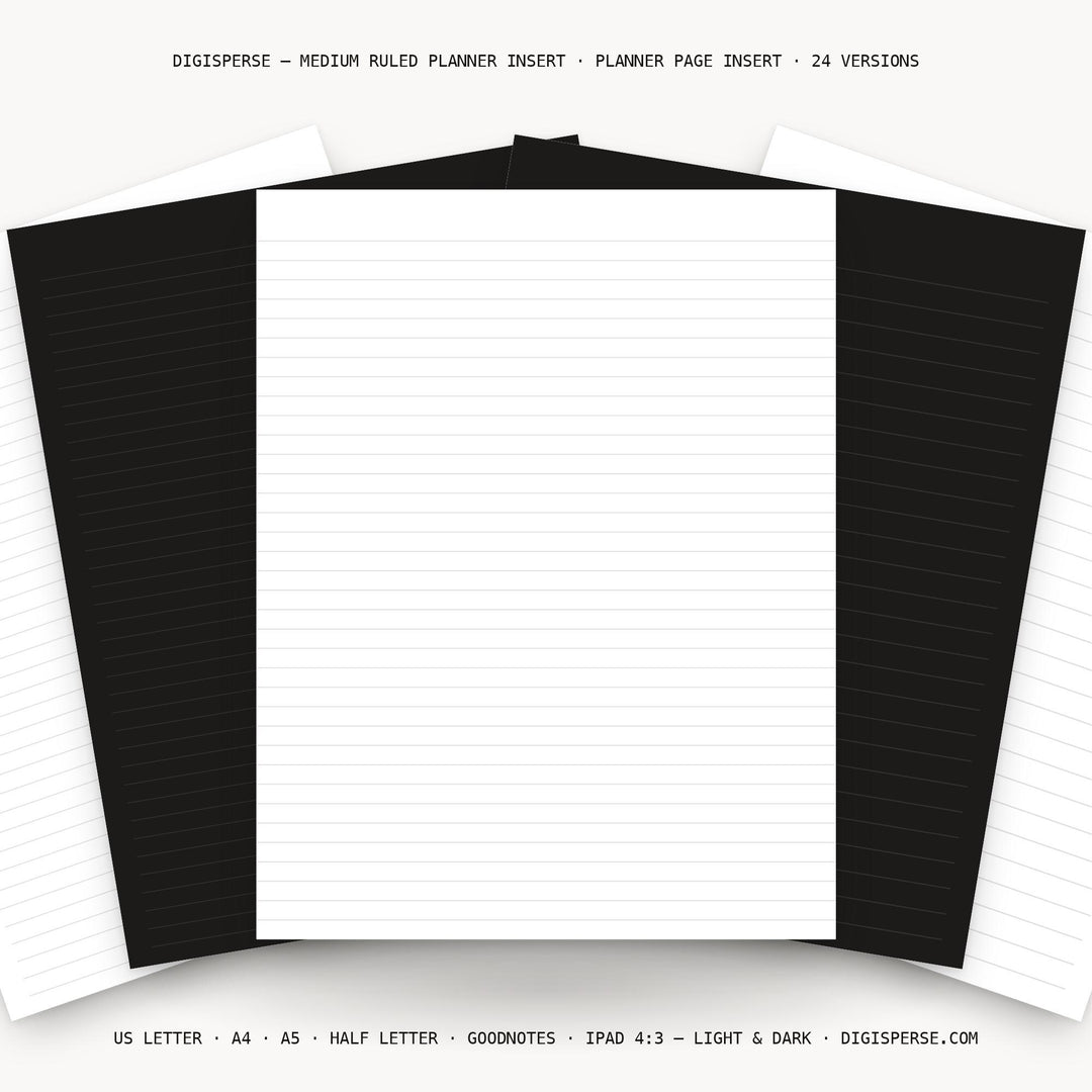 Medium Ruled printable planner insert — main preview