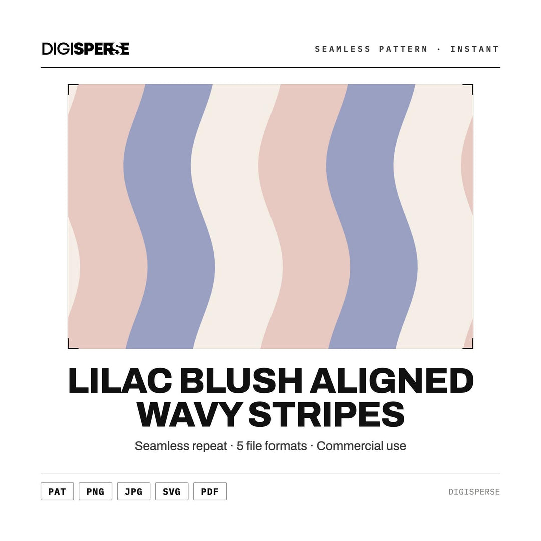 Seamless Pattern | Lilac Blush Aligned Wavy Stripes | Digital Paper Fabric Wallpaper