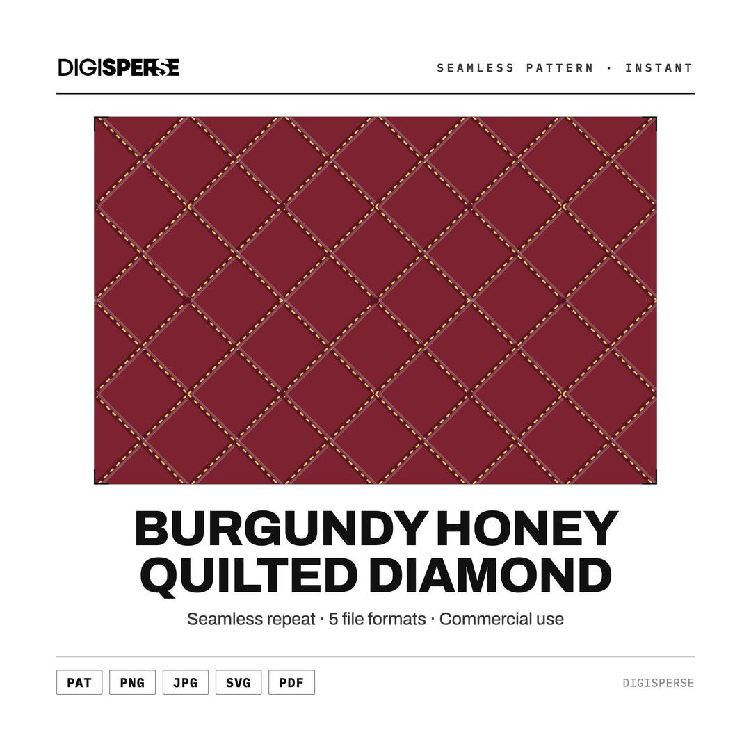 Surface Pattern Design | Burgundy Honey Quilted Diamond | Digital Paper Fabric Wallpaper