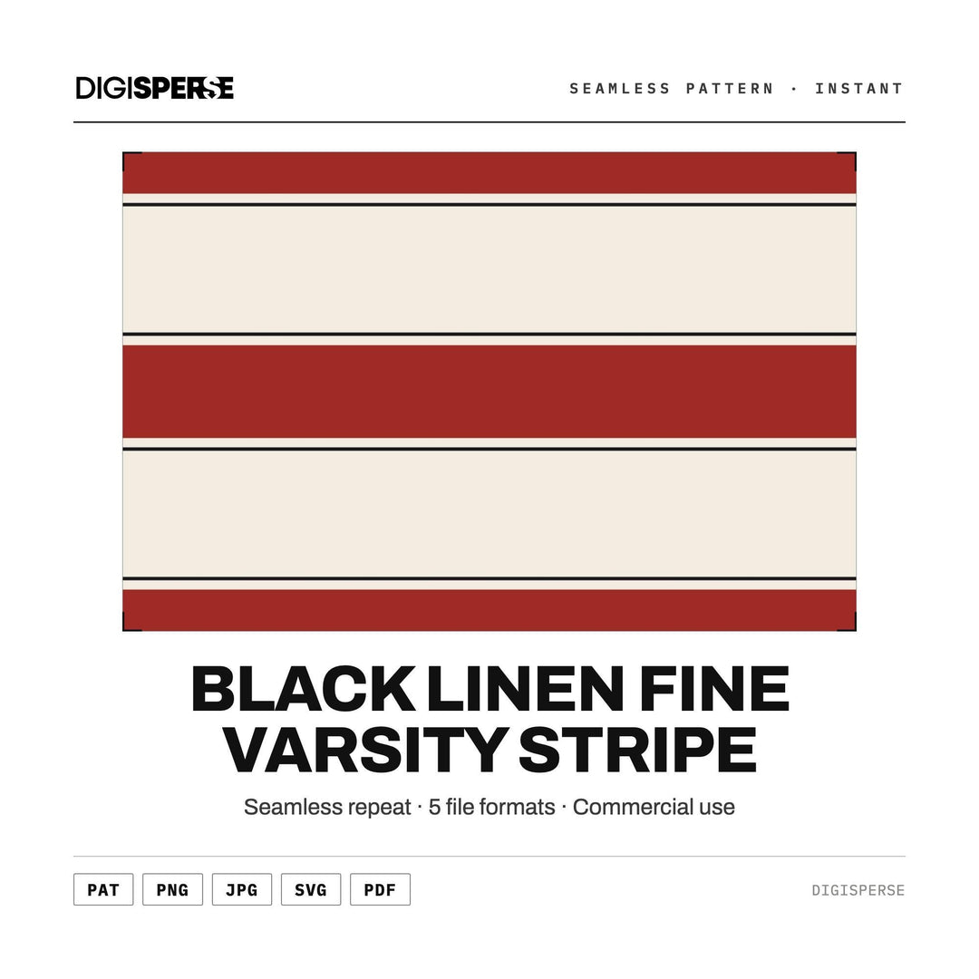 Seamless Pattern | Black Linen Fine Varsity Stripe | Digital Paper Fabric Wallpaper