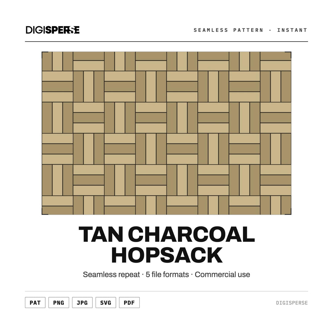 Surface Pattern Design | Tan Charcoal Hopsack | Digital Paper Fabric Wallpaper