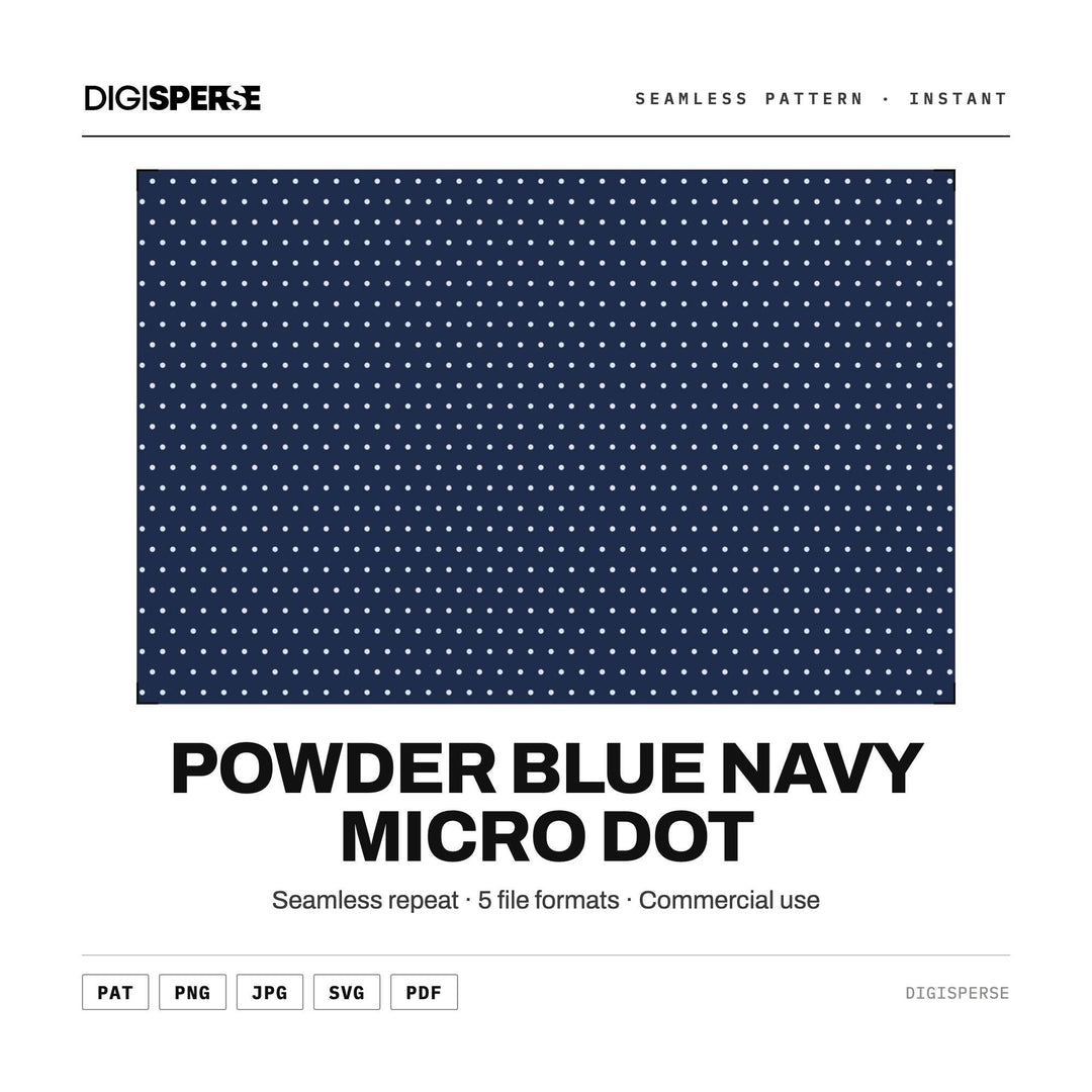 Seamless Digital Paper | Powder Blue Navy Micro Dot | Fabric Wallpaper