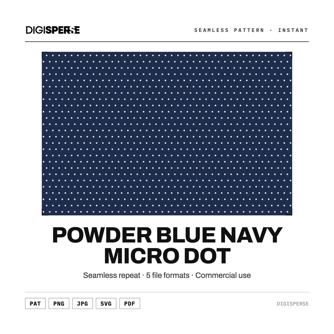 Seamless Digital Paper | Powder Blue Navy Micro Dot | Fabric Wallpaper