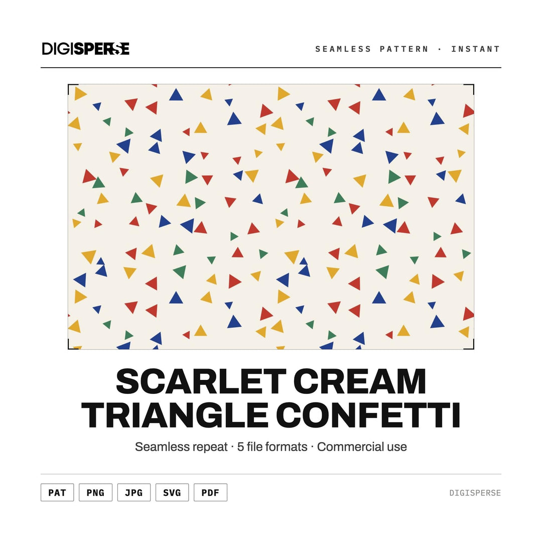 Seamless Pattern Svg | Scarlet Cream Triangle Confetti | Digital Paper Fabric Wallpaper