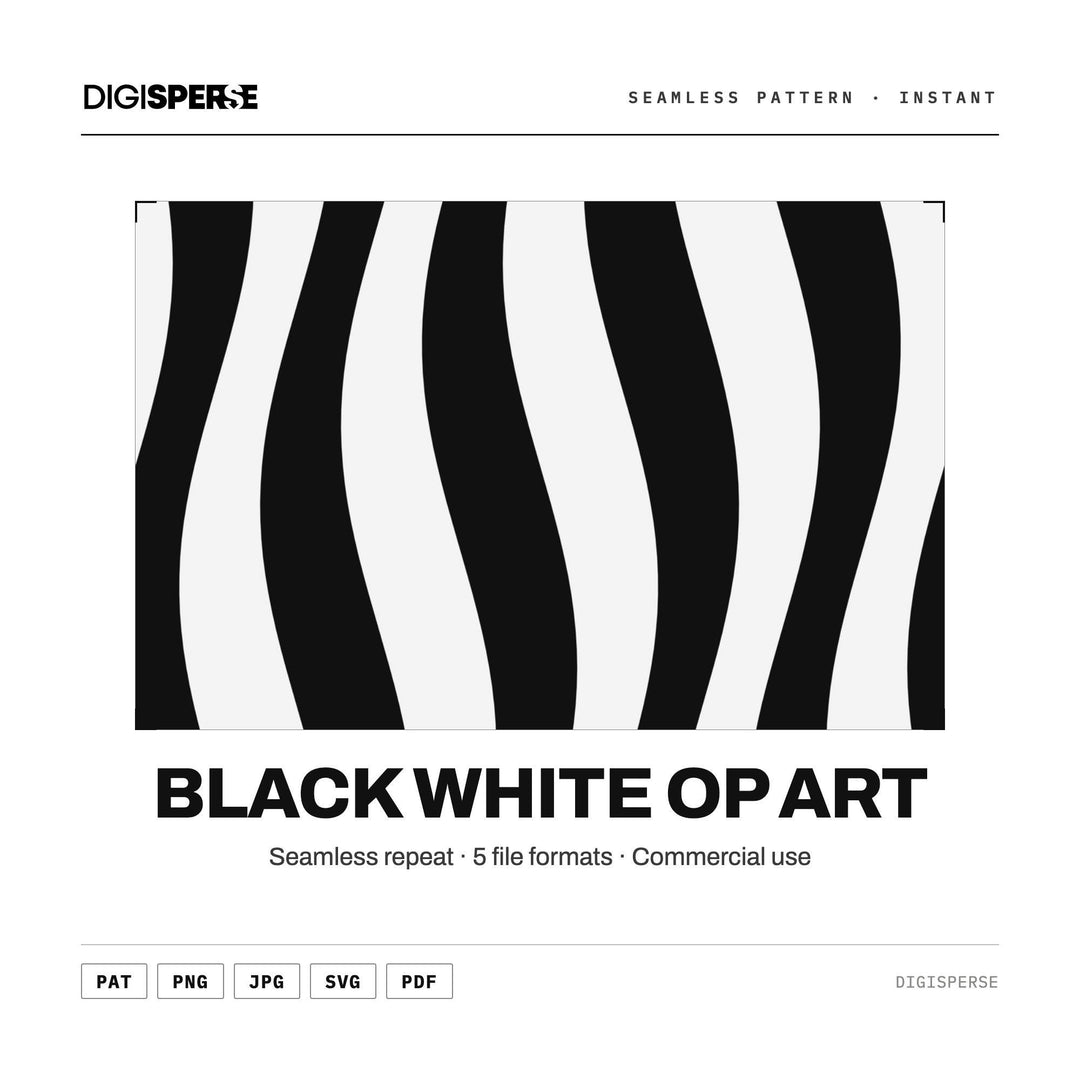 Digital Scrapbook Paper | Black White Op Art | Fabric Wallpaper | PNG SVG PDF