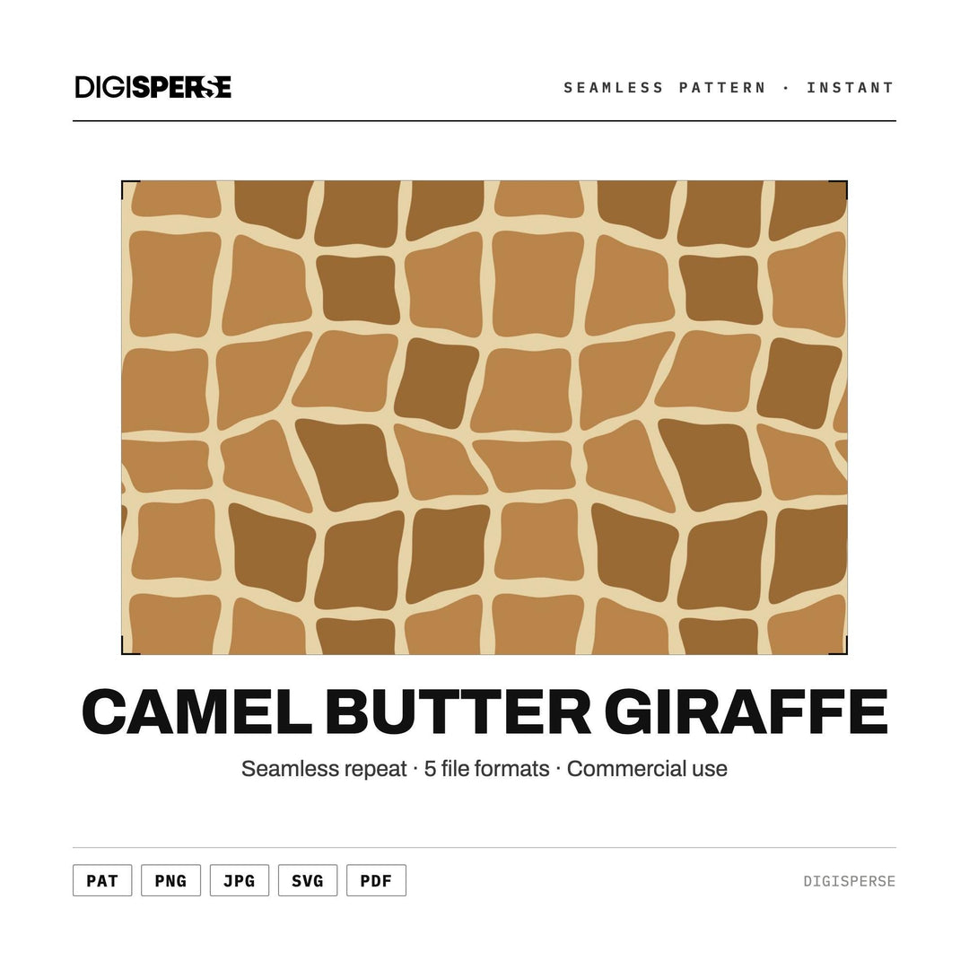 Seamless Pattern | Camel Butter Giraffe | Digital Paper Fabric Wallpaper | PNG SVG PDF