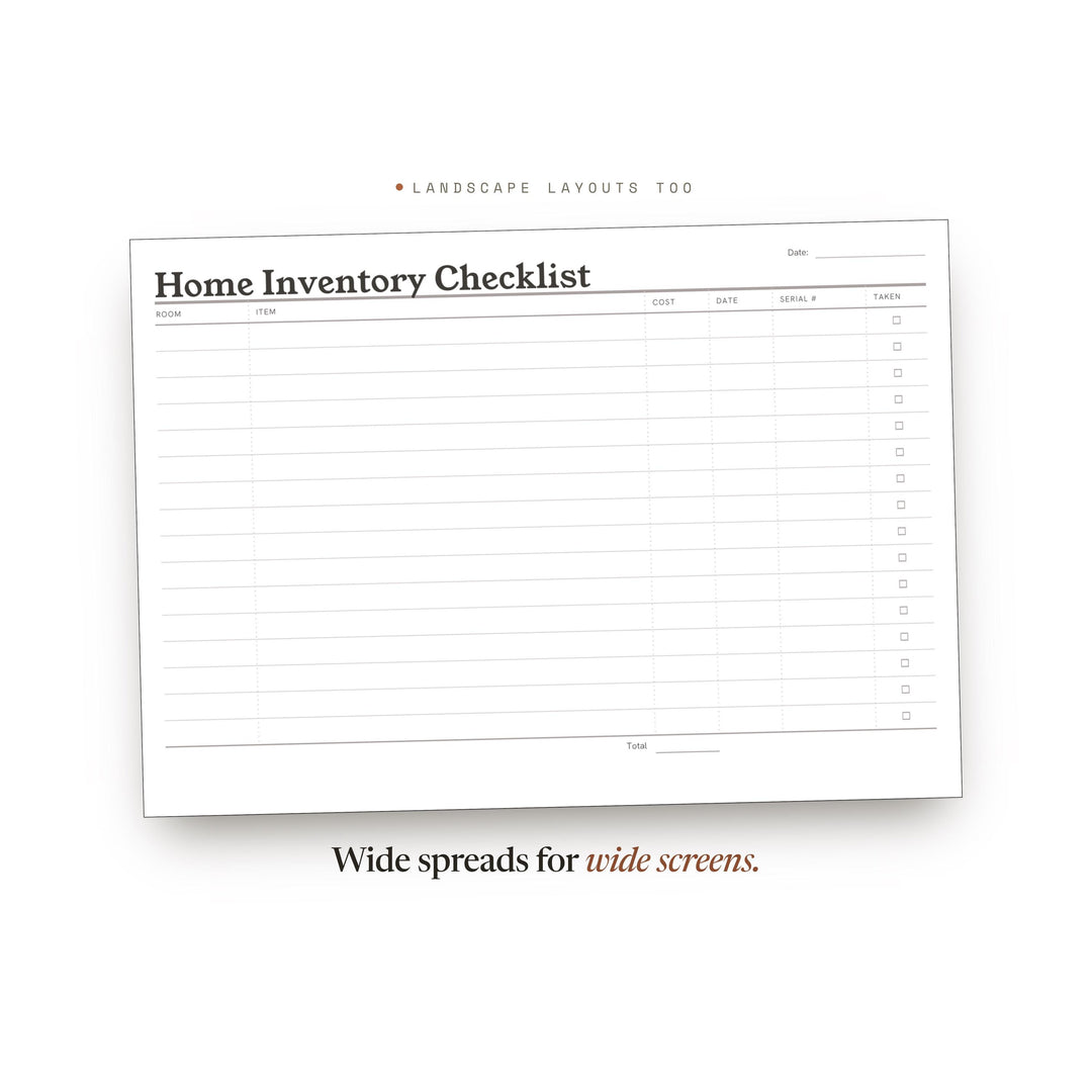 Life Admin Printable | Home Inventory Checklist | GoodNotes + iPad PDF | Instant Download