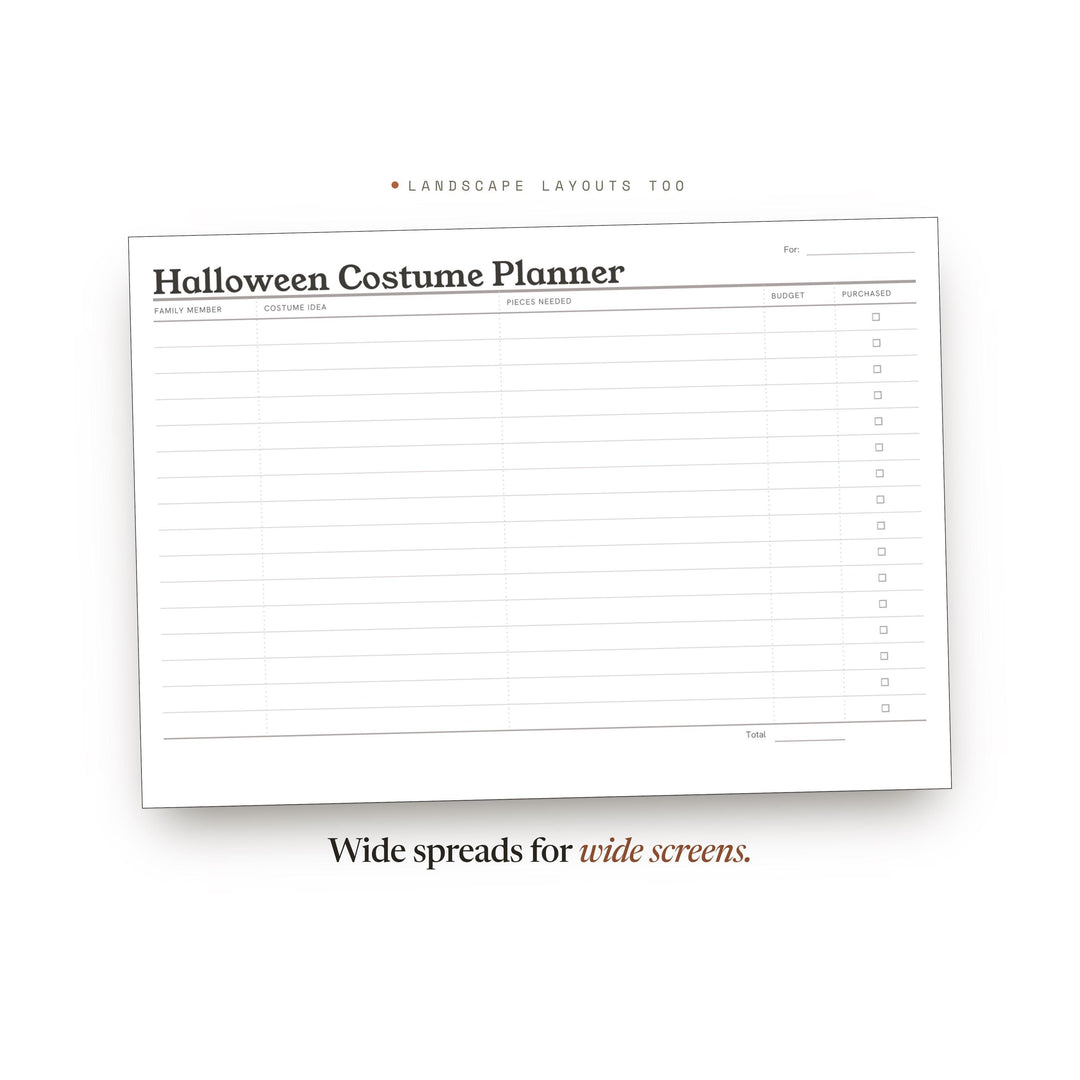 Halloween Costume Planner printable planner insert — preview image 15 of 20