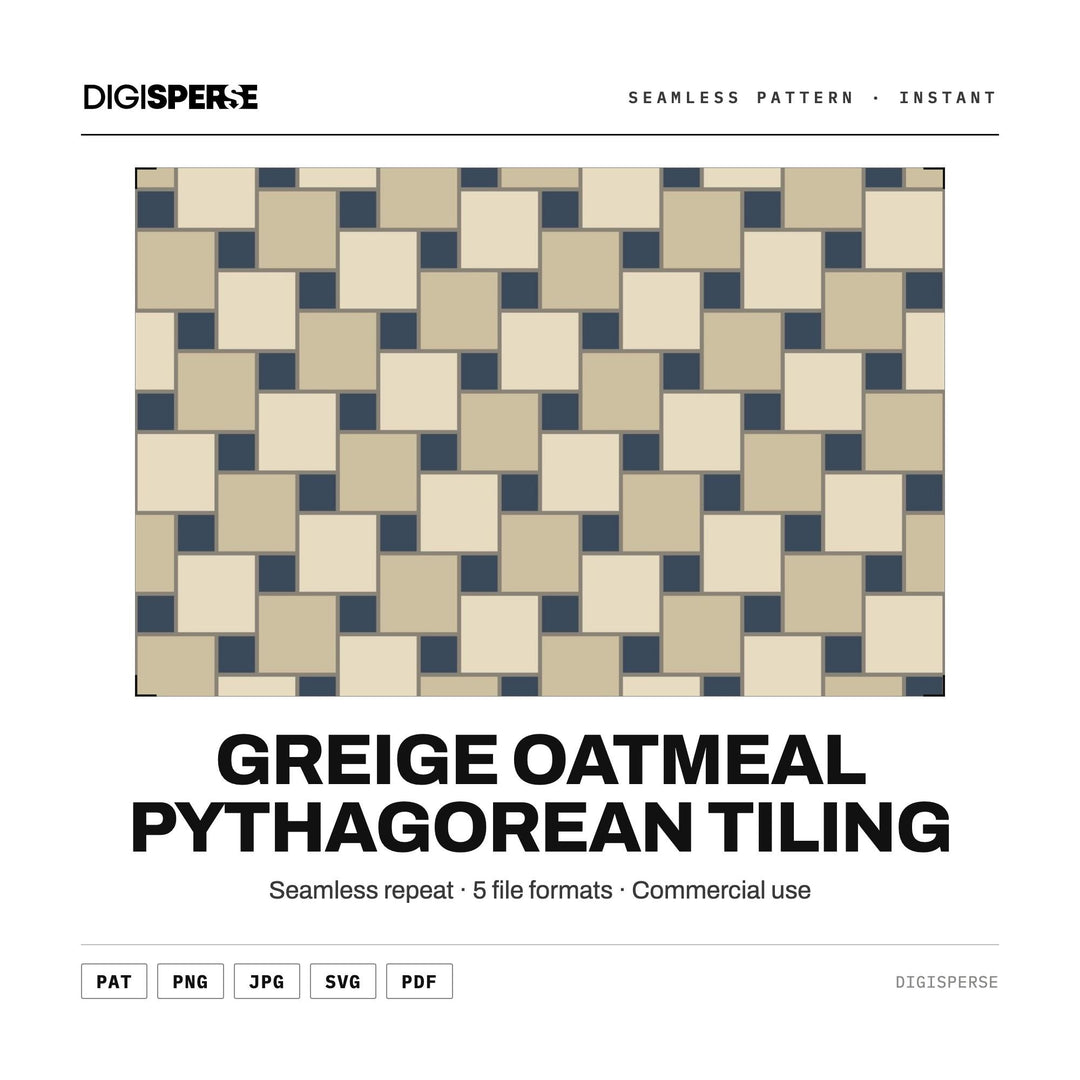 Seamless Pattern Svg | Greige Oatmeal Pythagorean Tiling | Digital Paper Fabric Wallpaper