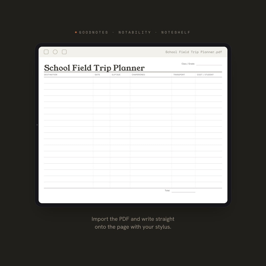School Field Trip Planner printable planner insert — preview image 5 of 20
