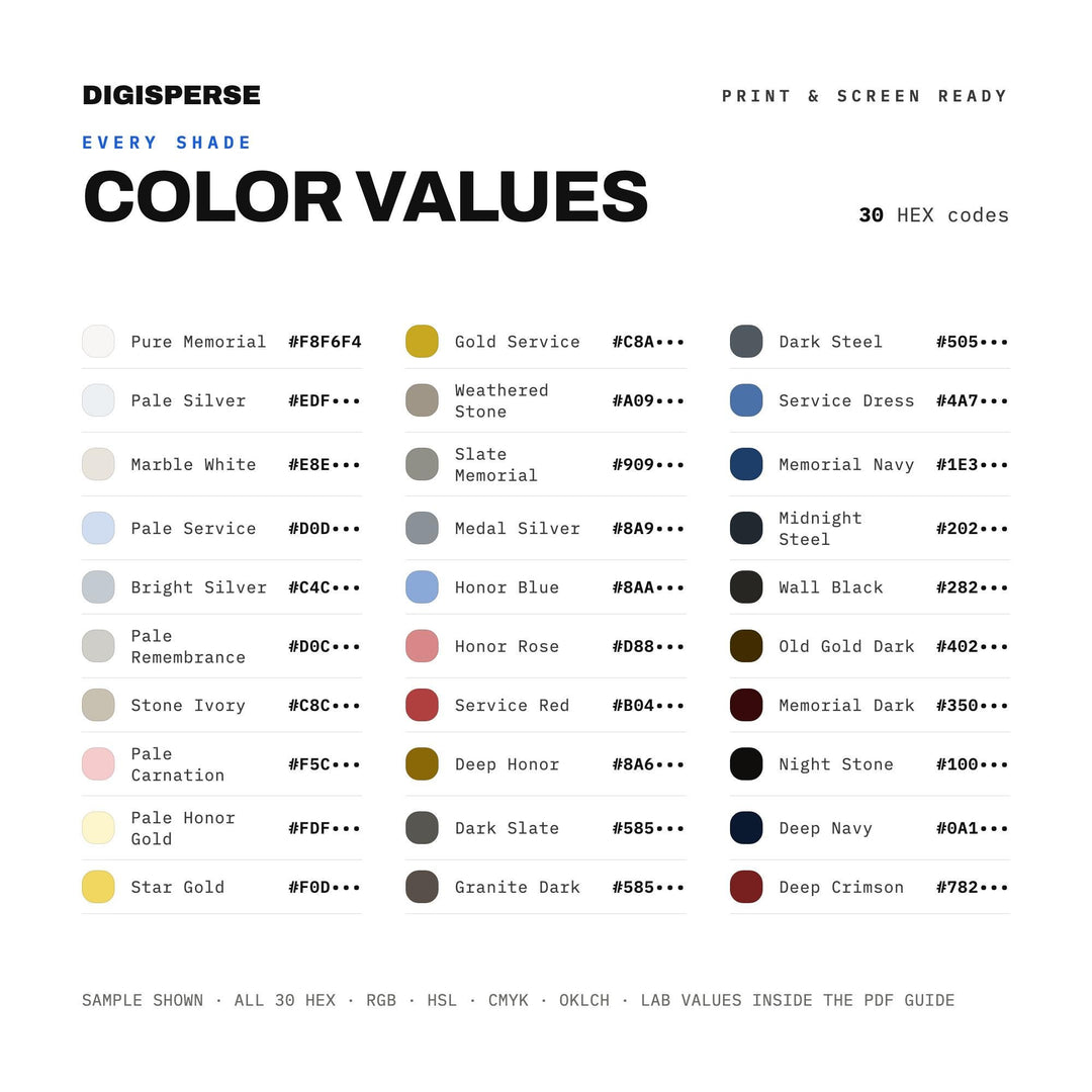 Gold Star Memorial color palette — preview image 3 of 20