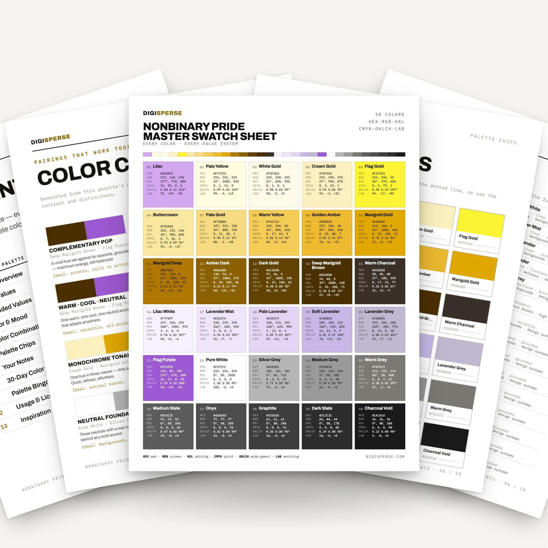 Nonbinary Pride color palette — main preview