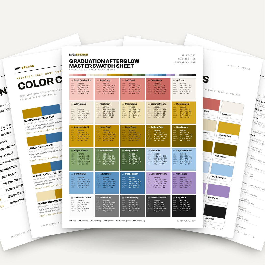 Graduation Afterglow color palette — main preview