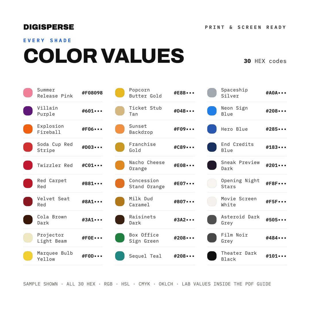 Summer Blockbuster Movie color palette — preview image 3 of 20