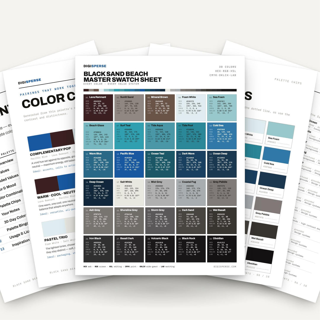 Black Sand Beach color palette — main preview
