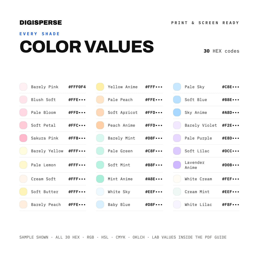 Anime Pastel color palette — preview image 3 of 20