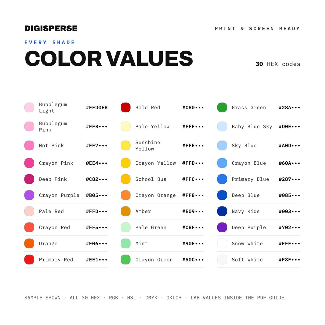 Kids 250 Celebration color palette — preview image 3 of 20