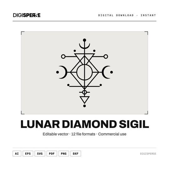 Lunar Diamond Sigil Svg vector graphic set — main preview