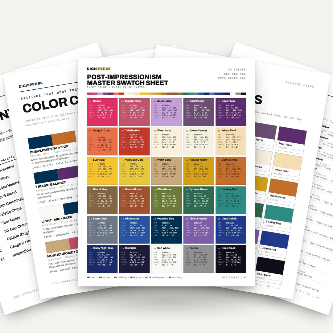 Post-Impressionism color palette — main preview