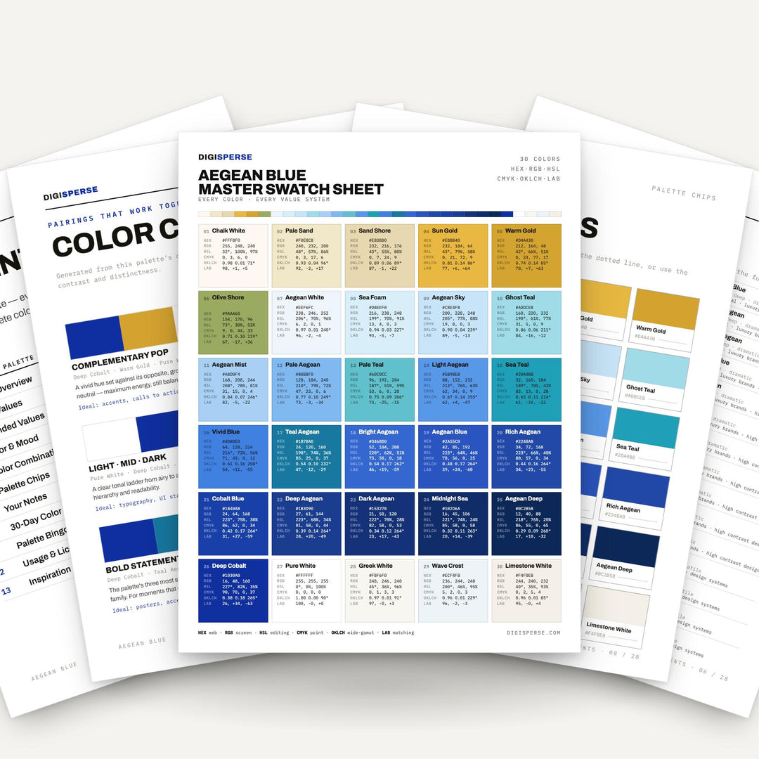 Aegean Blue color palette — main preview