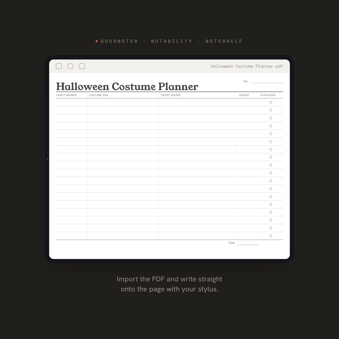 Halloween Costume Planner printable planner insert — preview image 5 of 20