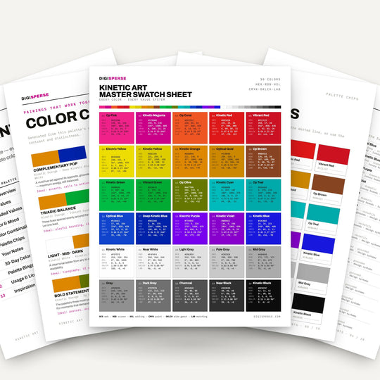 Kinetic Art Color Palette | 30 Colors, HEX, RGB, CMYK (Digital Download) color palette — main preview