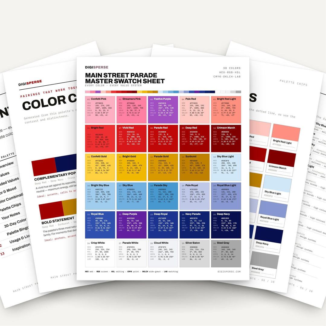 Main Street Parade color palette — main preview