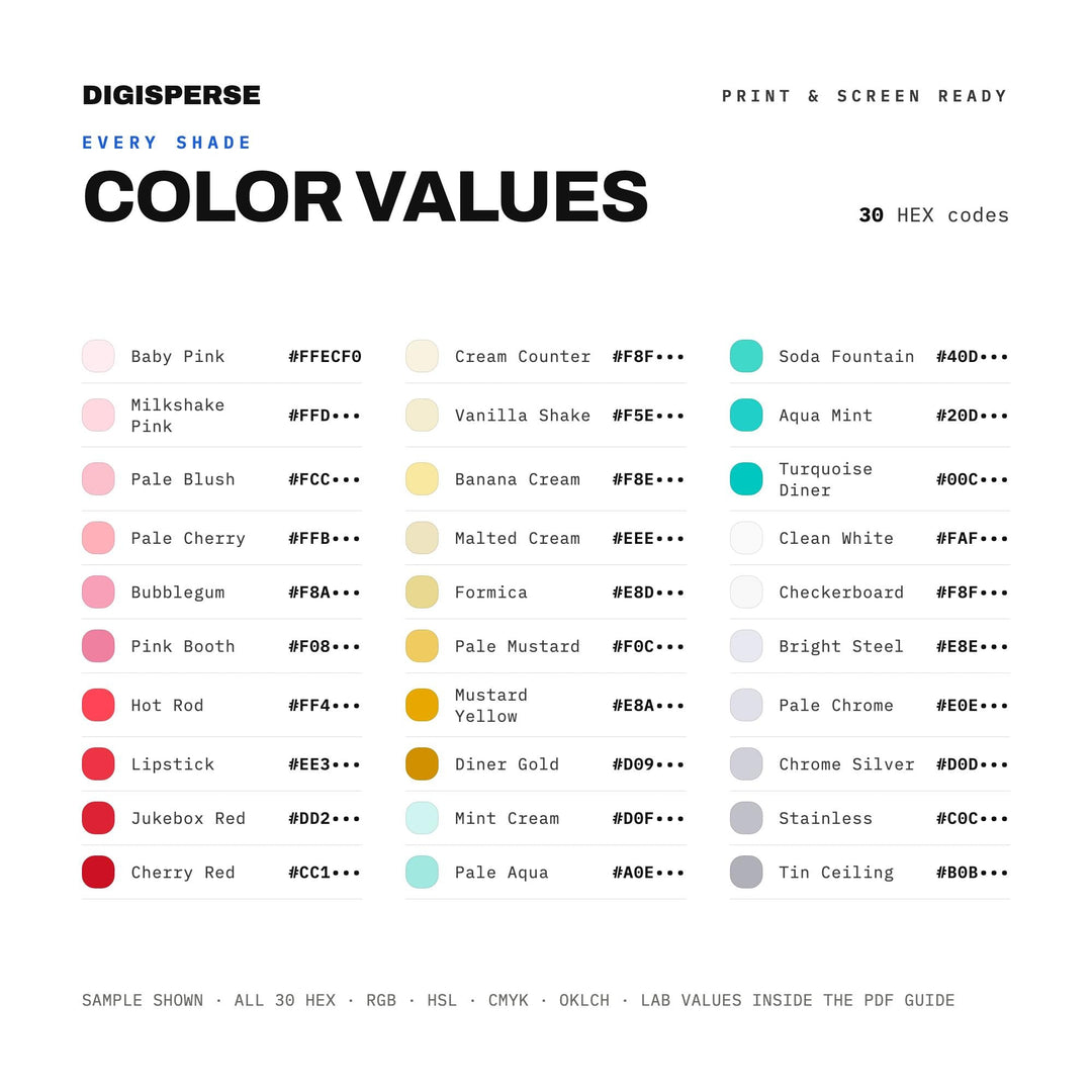 1950S Diner color palette — preview image 3 of 20