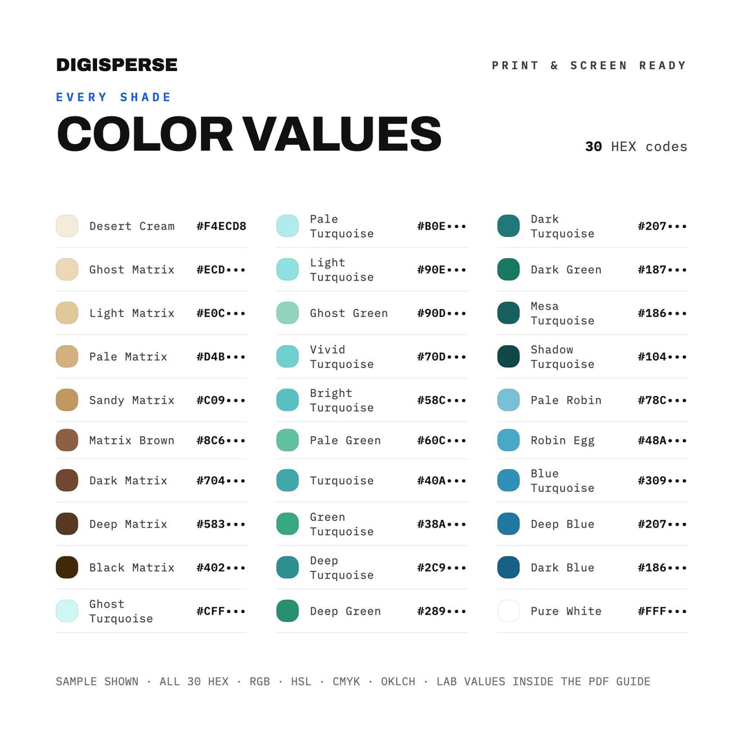 Turquoise Mesa color palette — preview image 3 of 20