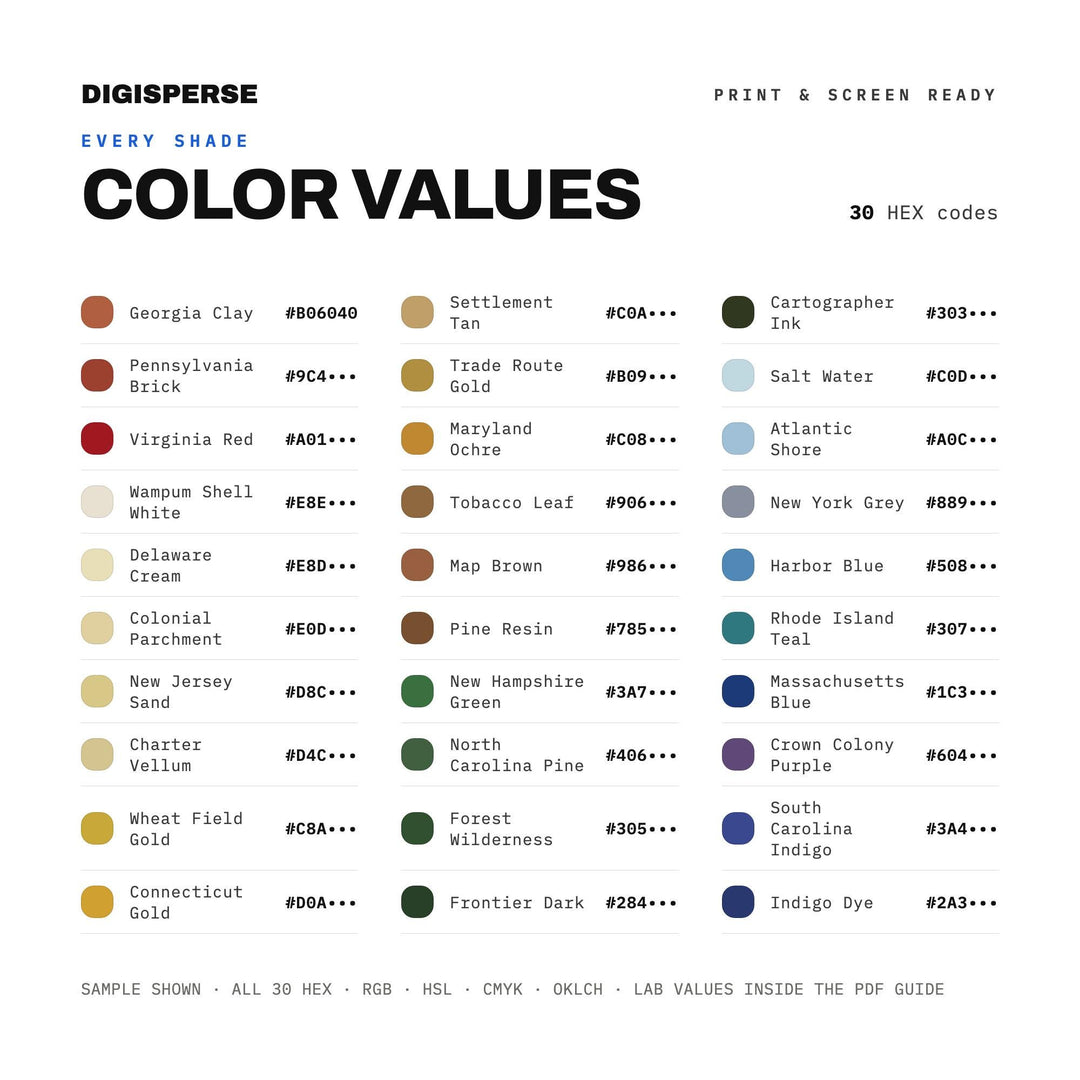 Thirteen Original Colonies color palette — preview image 4 of 21