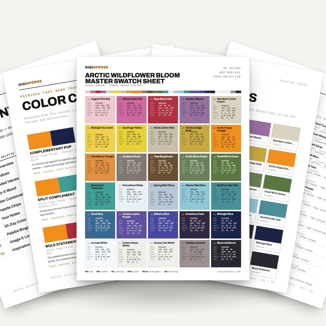 Arctic Wildflower Bloom color palette — main preview