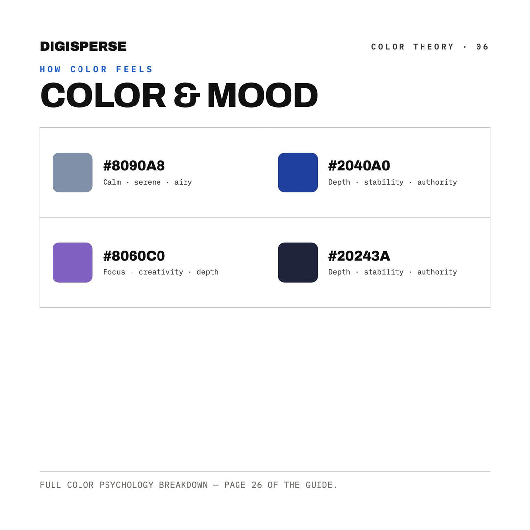 Calm Tech Color Palette for UI UX Design and Modern App Branding, 30 Ambient Interface Hues, Procreate Swatches, Hex Codes