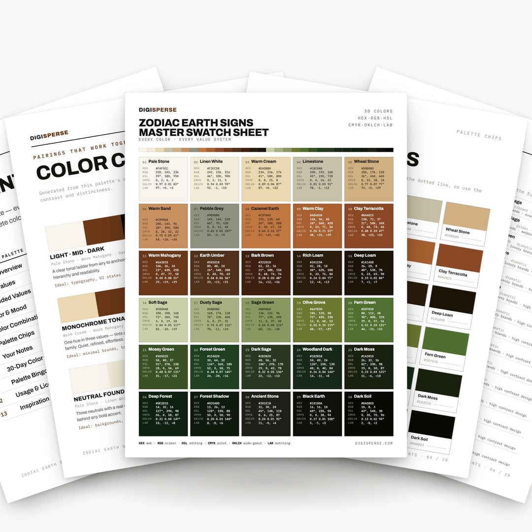 Zodiac Earth Signs color palette — main preview