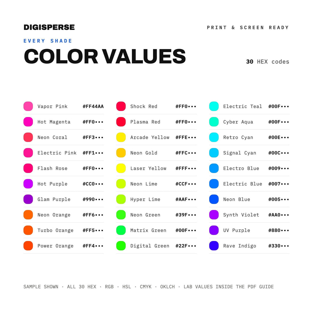 80s Neon Color Palette color palette — preview image 3 of 20