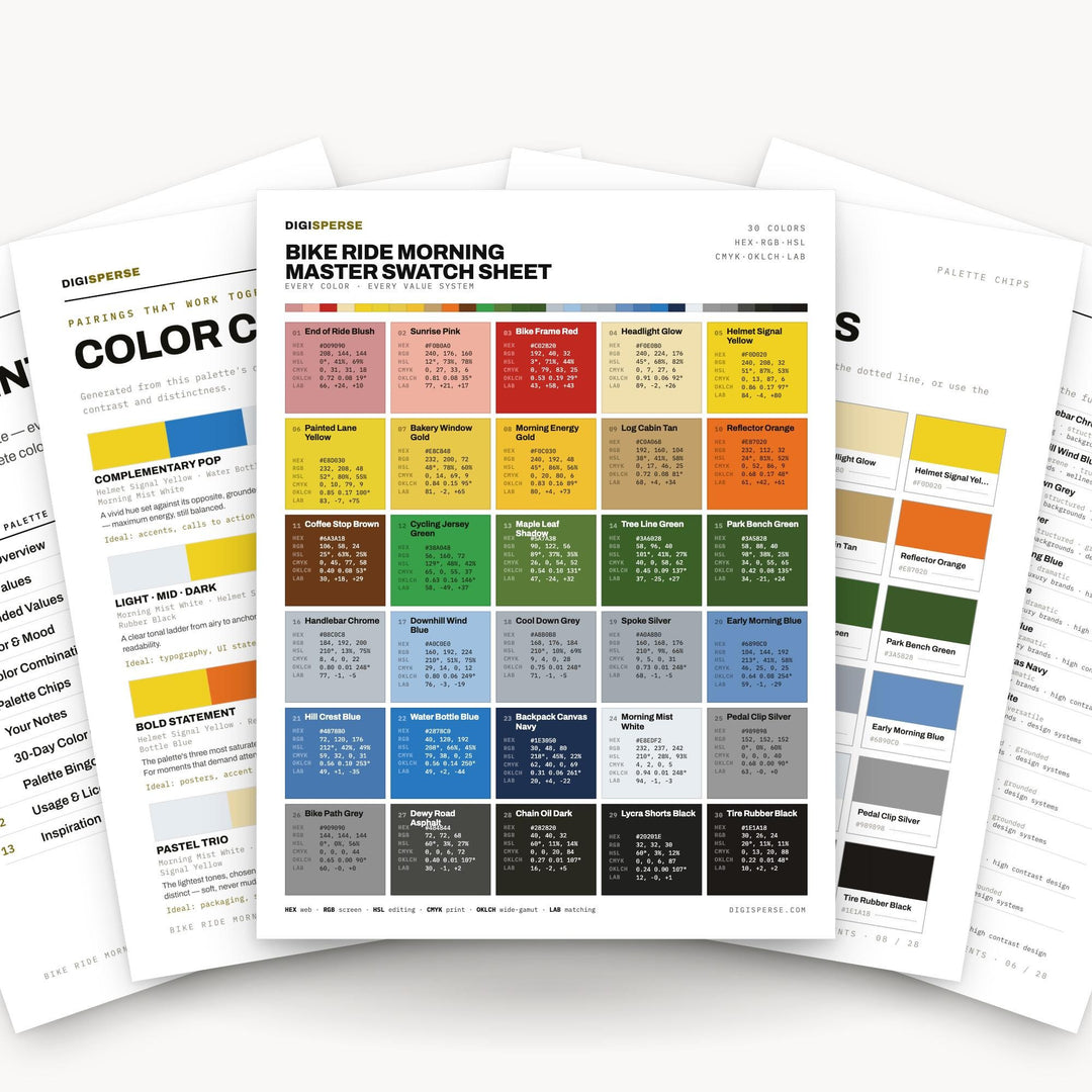 Bike Ride Morning color palette — main preview