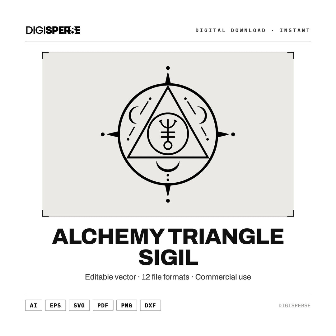 Alchemy Triangle Sigil Svg vector graphic set — main preview