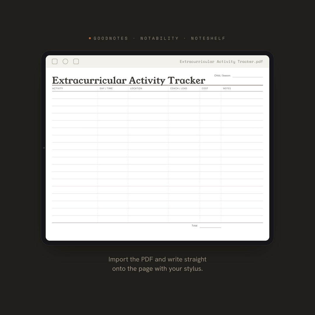 Extracurricular Activity Tracker printable planner insert — preview image 5 of 20