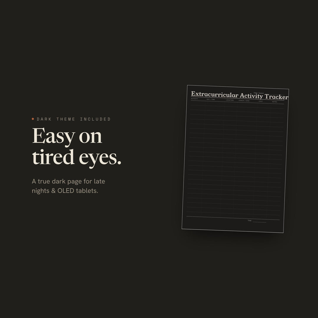 Extracurricular Activity Tracker printable planner insert — preview image 16 of 20