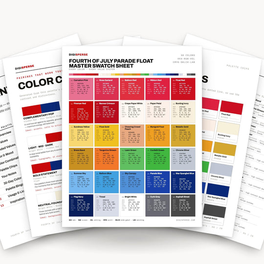 Fourth of July Parade Float Color Palette | 30 Procreate Swatches (Digital Download) color palette — main preview