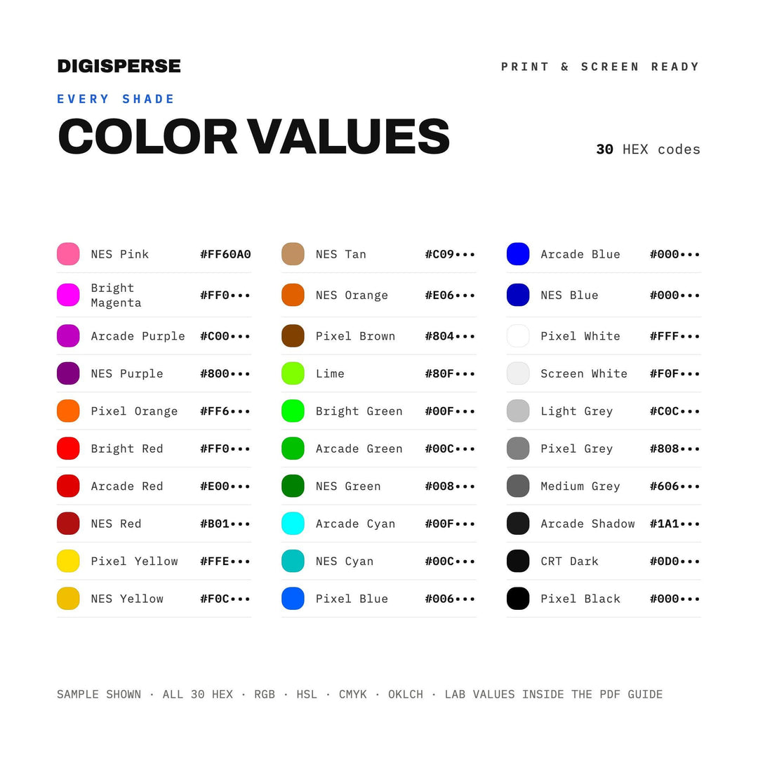 8-Bit Arcade Color Palette color palette — preview image 3 of 20