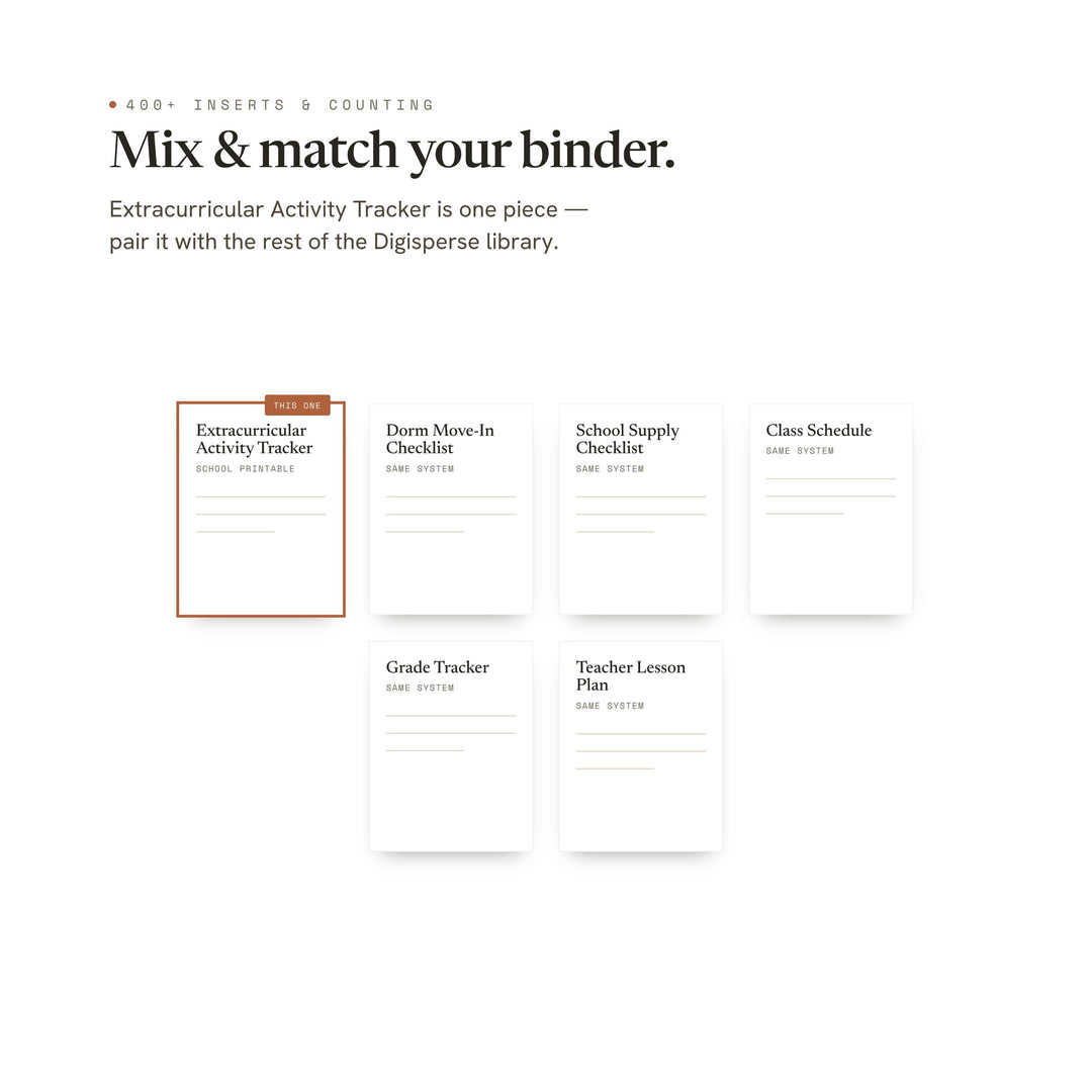 Extracurricular Activity Tracker printable planner insert — preview image 12 of 20