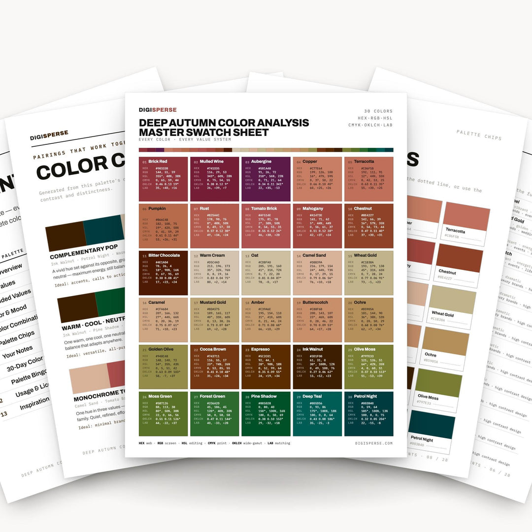 Deep Autumn Color Analysis color palette — preview image 4 of 23
