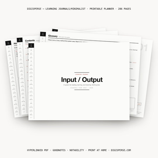 Minimalist Learning Journal Digital Planner PDF