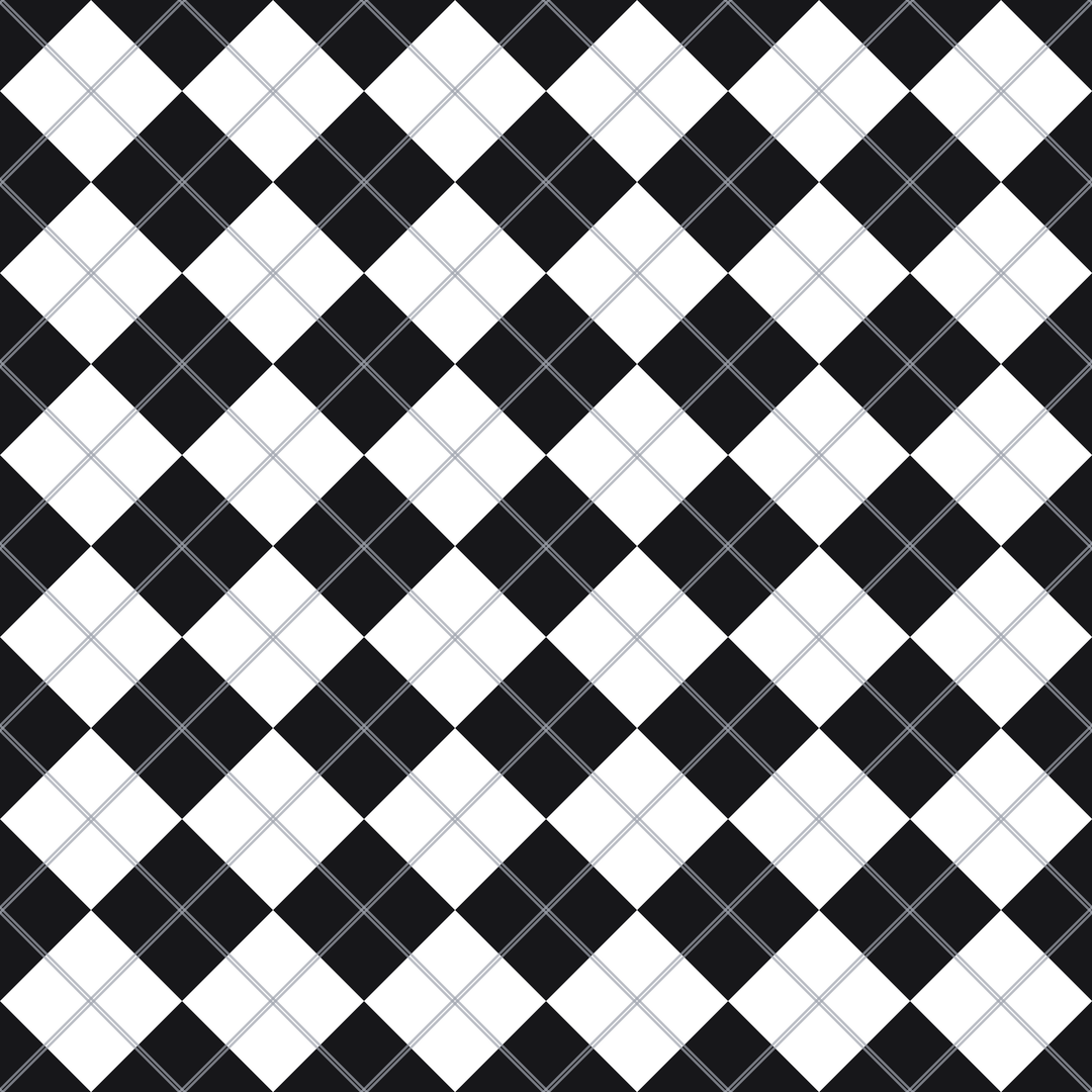 Seamless pattern tile — monochrome pinstripe argyle