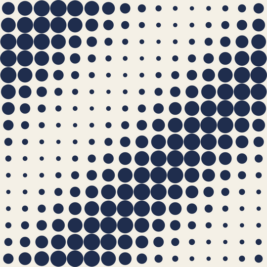 Seamless pattern tile — navy cream halftone fade