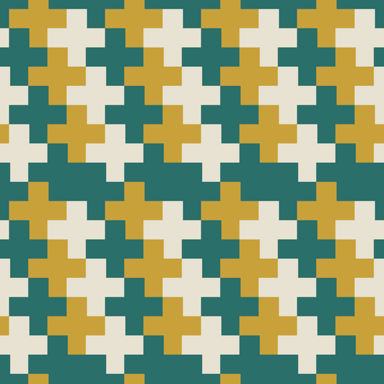 Seamless pattern tile — teal bone plus tessellation